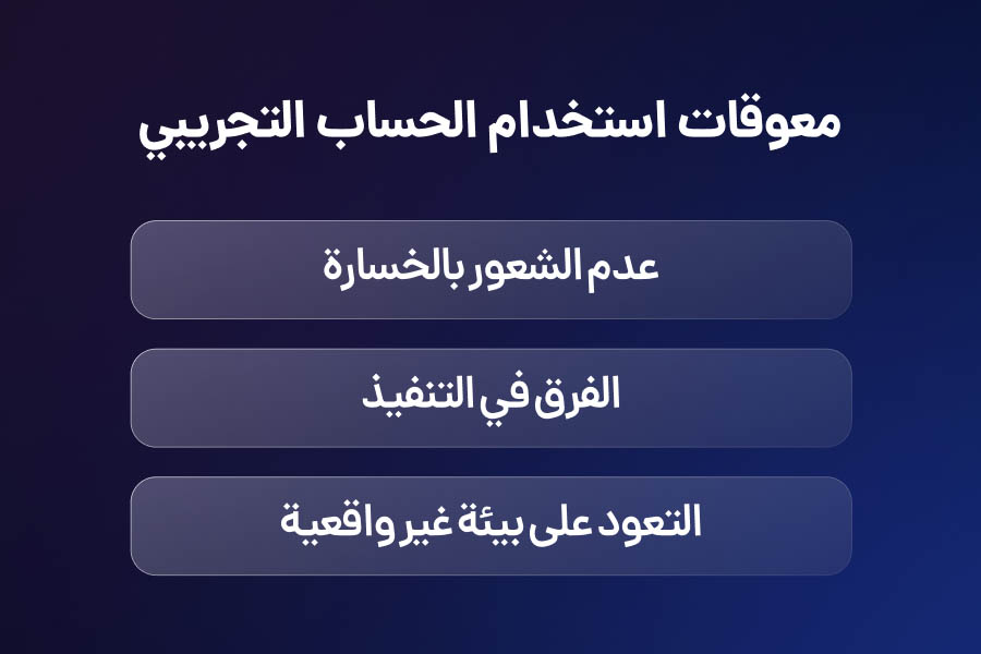 معوقات استخدام الحساب التجريبي