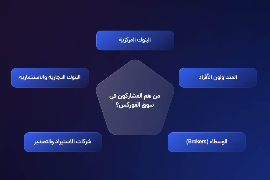من هم المشاركون في سوق الفوركس؟