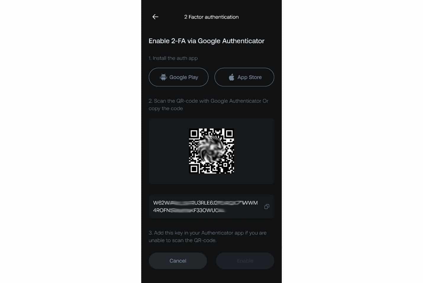 Connect Opofinance to Your Authenticator App