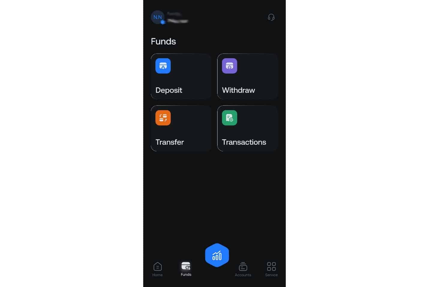 Finding the Funds Section in the App
