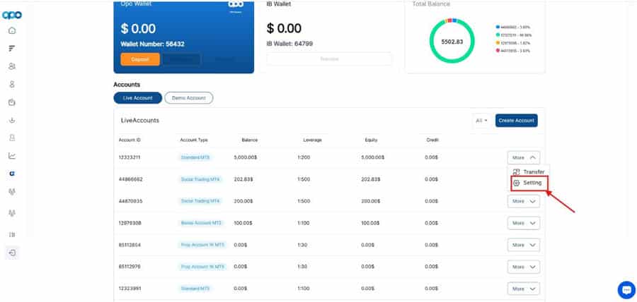 How to Change Leverage in Opofinance