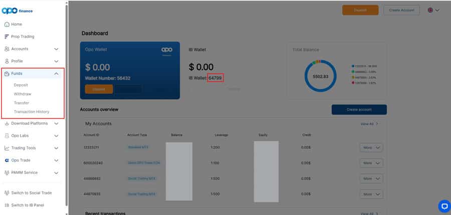 How to Deposit and Withdraw Funds in the Opofinance App
