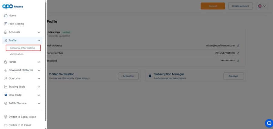 Activate Two-Factor Authentication on Opofinance